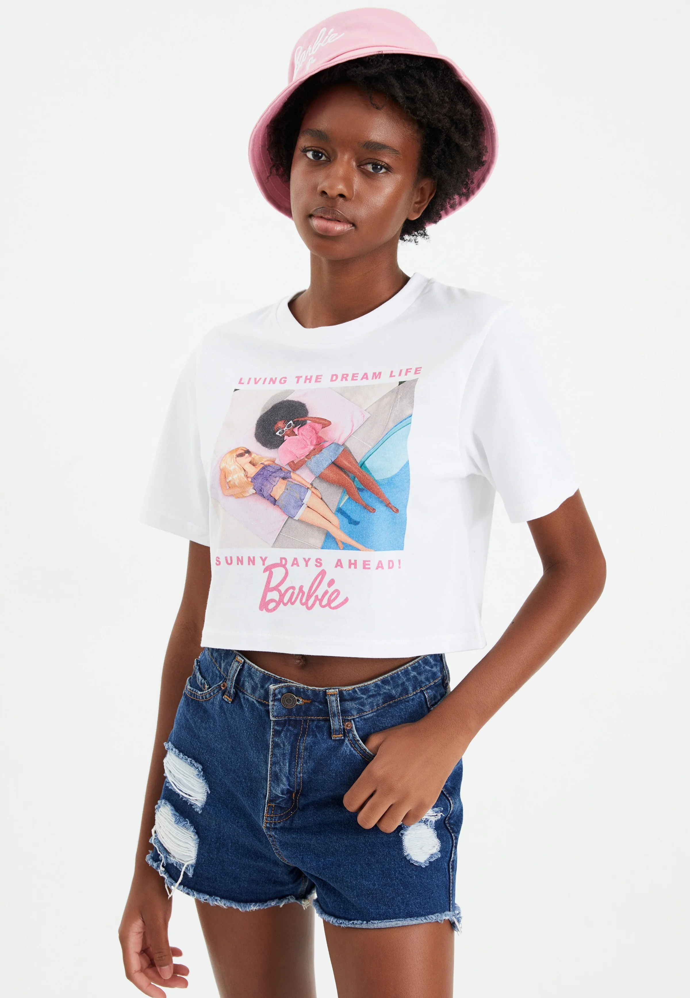 Barbie - Sunny Days Ahead Oversized Crop White - T-Shirt - Image 3