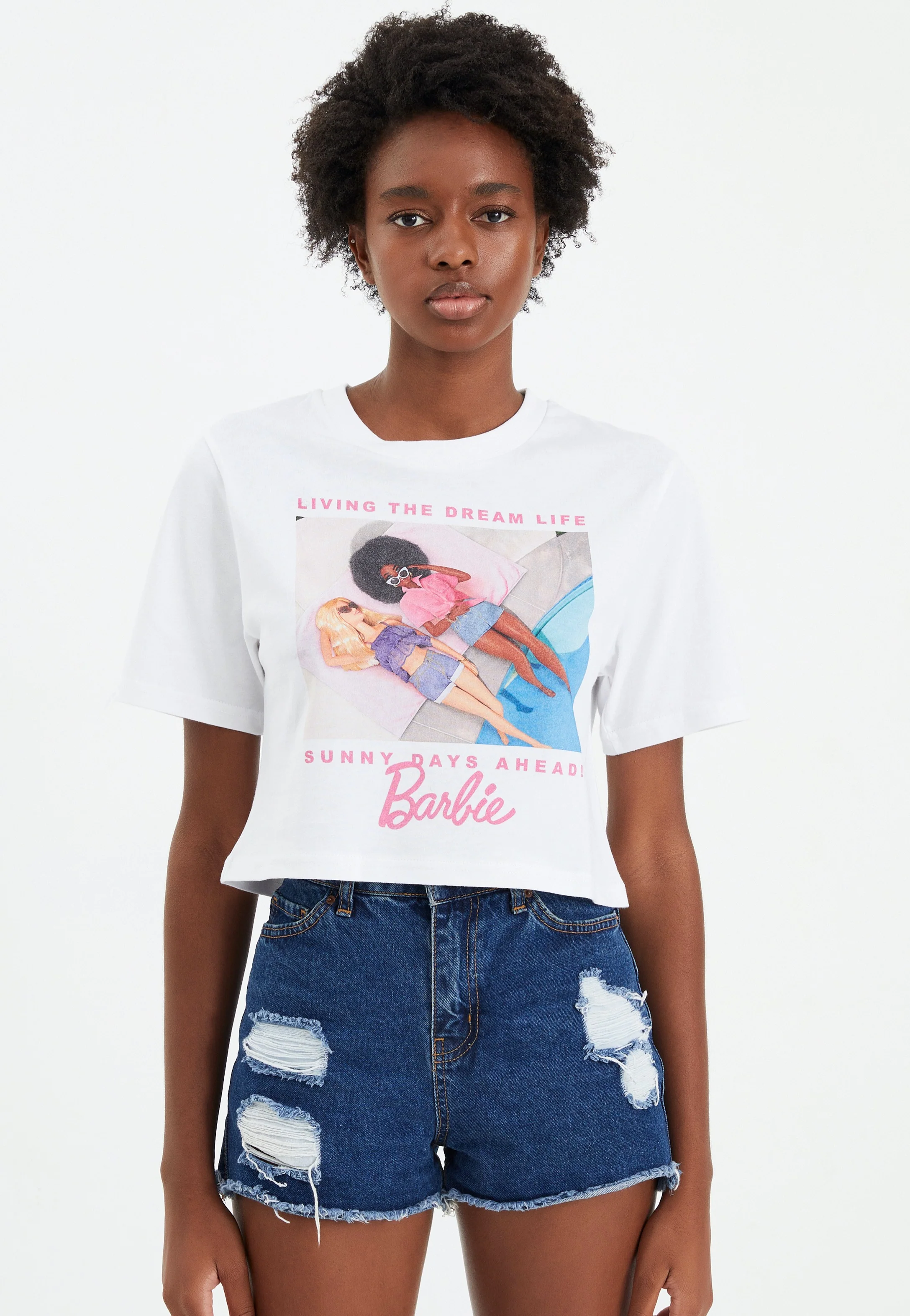 Barbie - Sunny Days Ahead Oversized Crop White - T-Shirt - Image 4