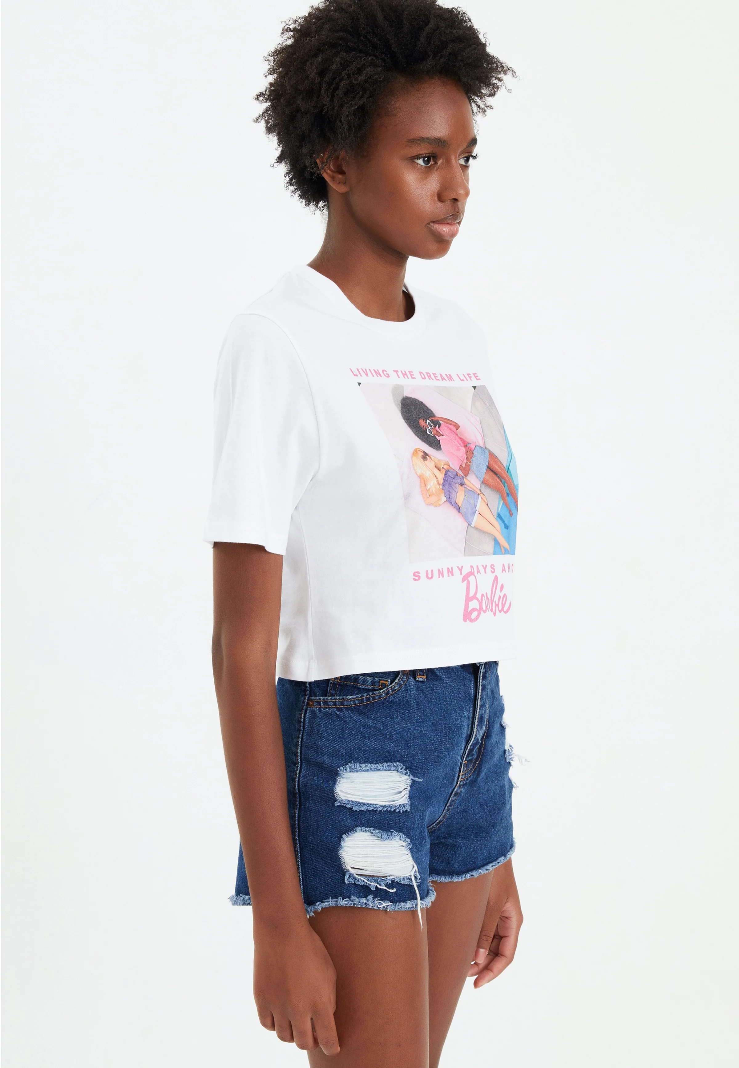 Barbie - Sunny Days Ahead Oversized Crop White - T-Shirt - Image 5