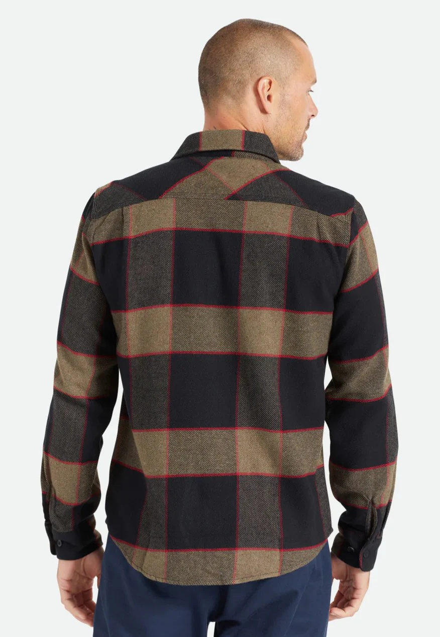 Brixton - Bowery Flannel Heather Grey/Charcoal - Shirt - Image 3