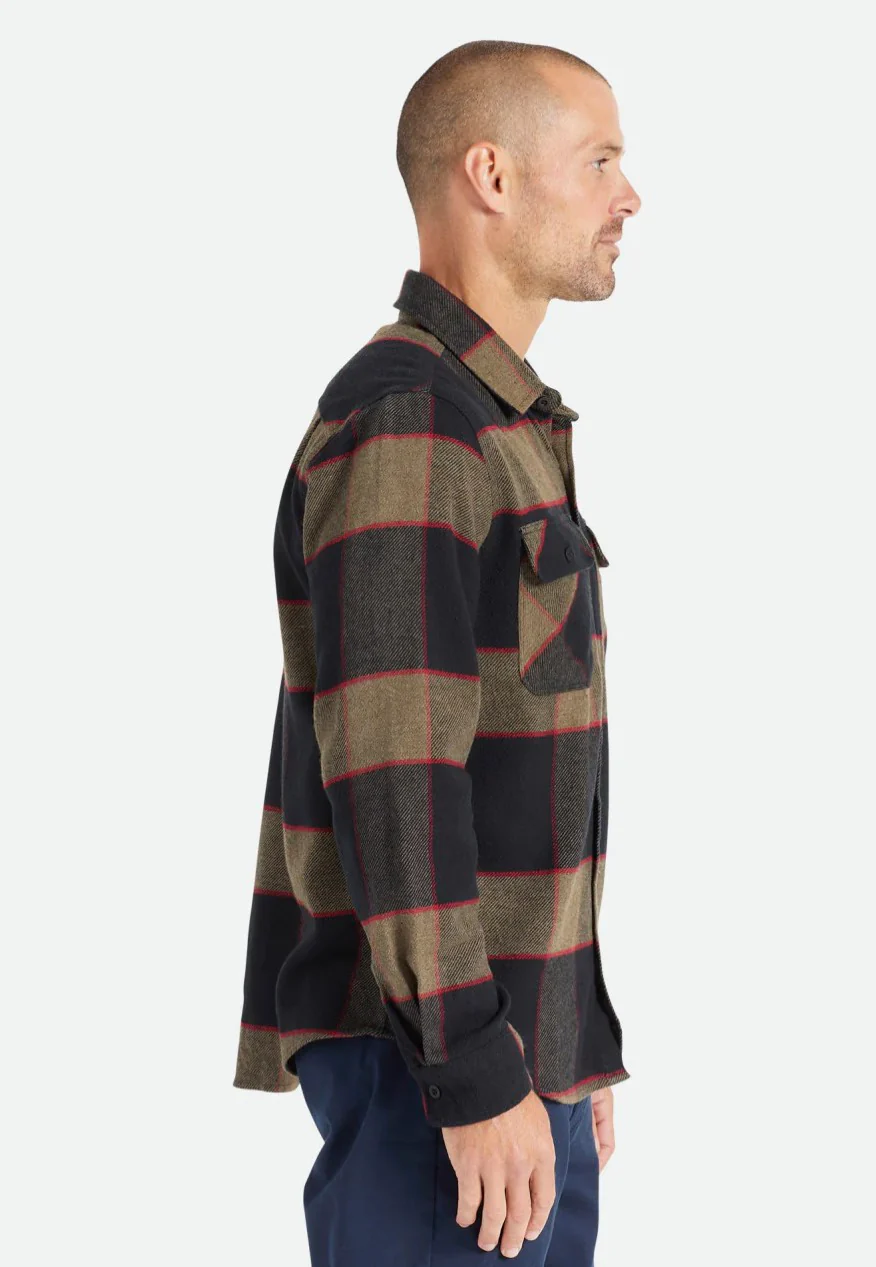 Brixton - Bowery Flannel Heather Grey/Charcoal - Shirt - Image 5