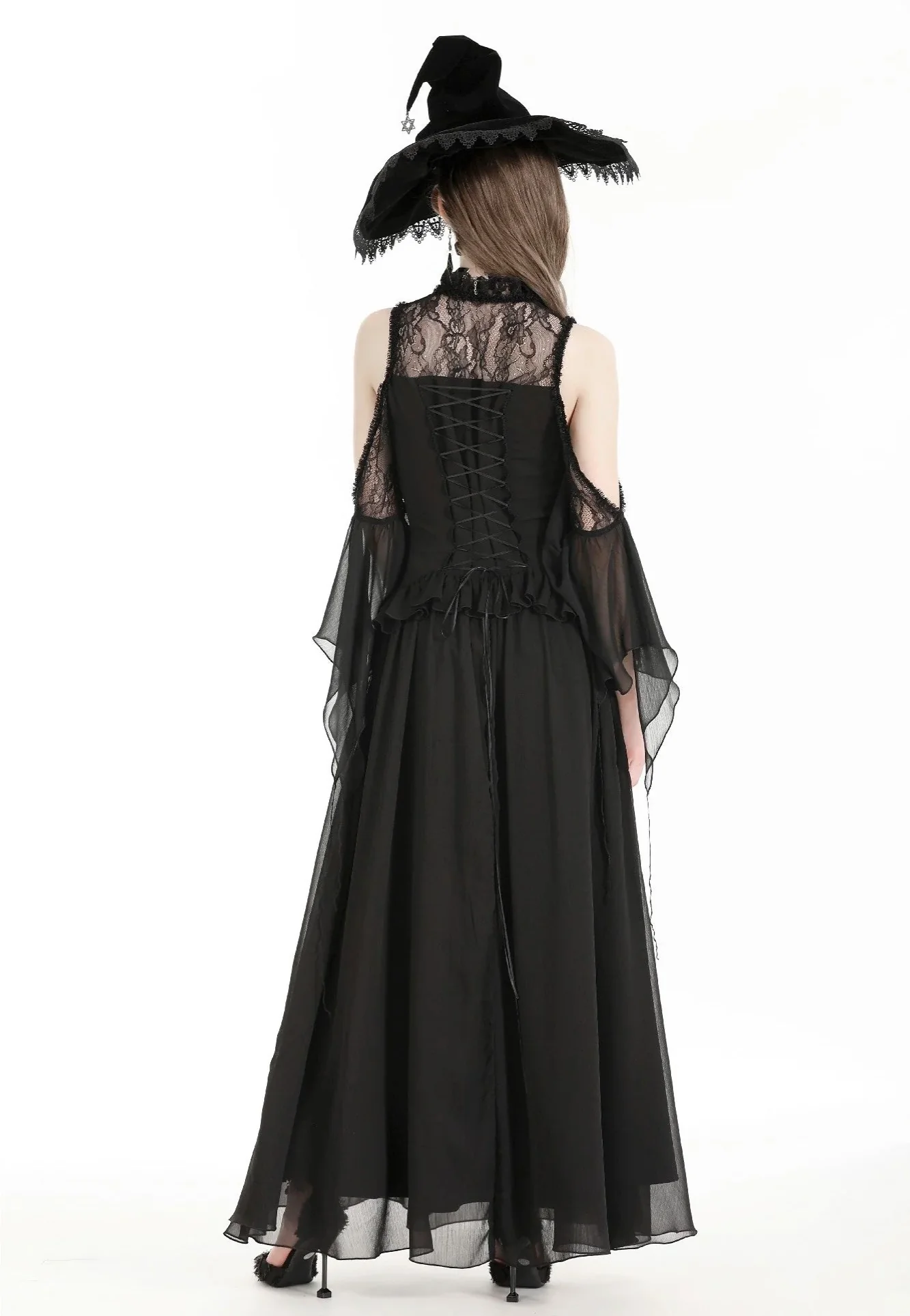 Dark In Love - Halloween Witch Off Shoulder Black - Dress - Image 3