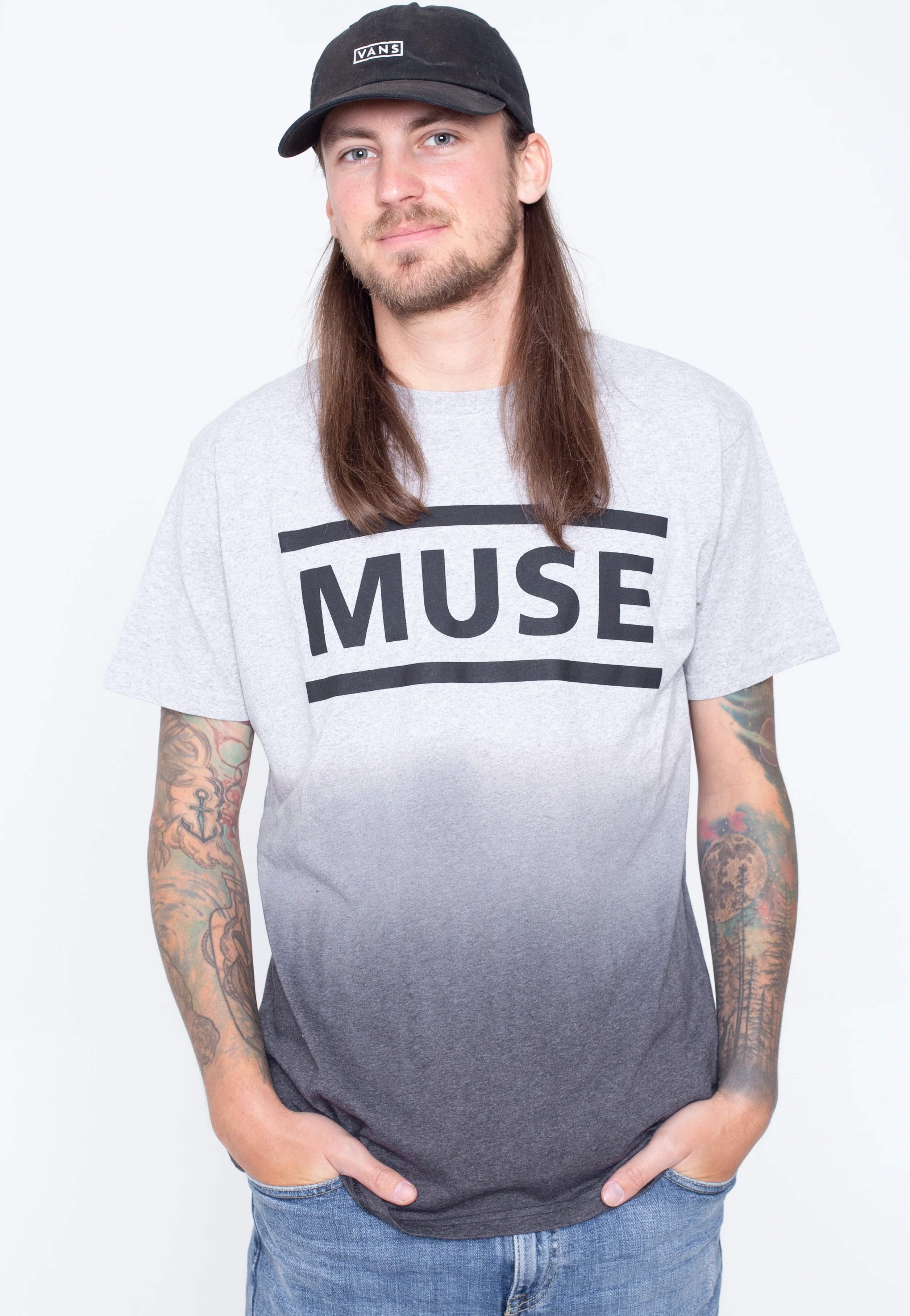 Muse - Logo Dip-Dye Grey - T-Shirt - Image 3