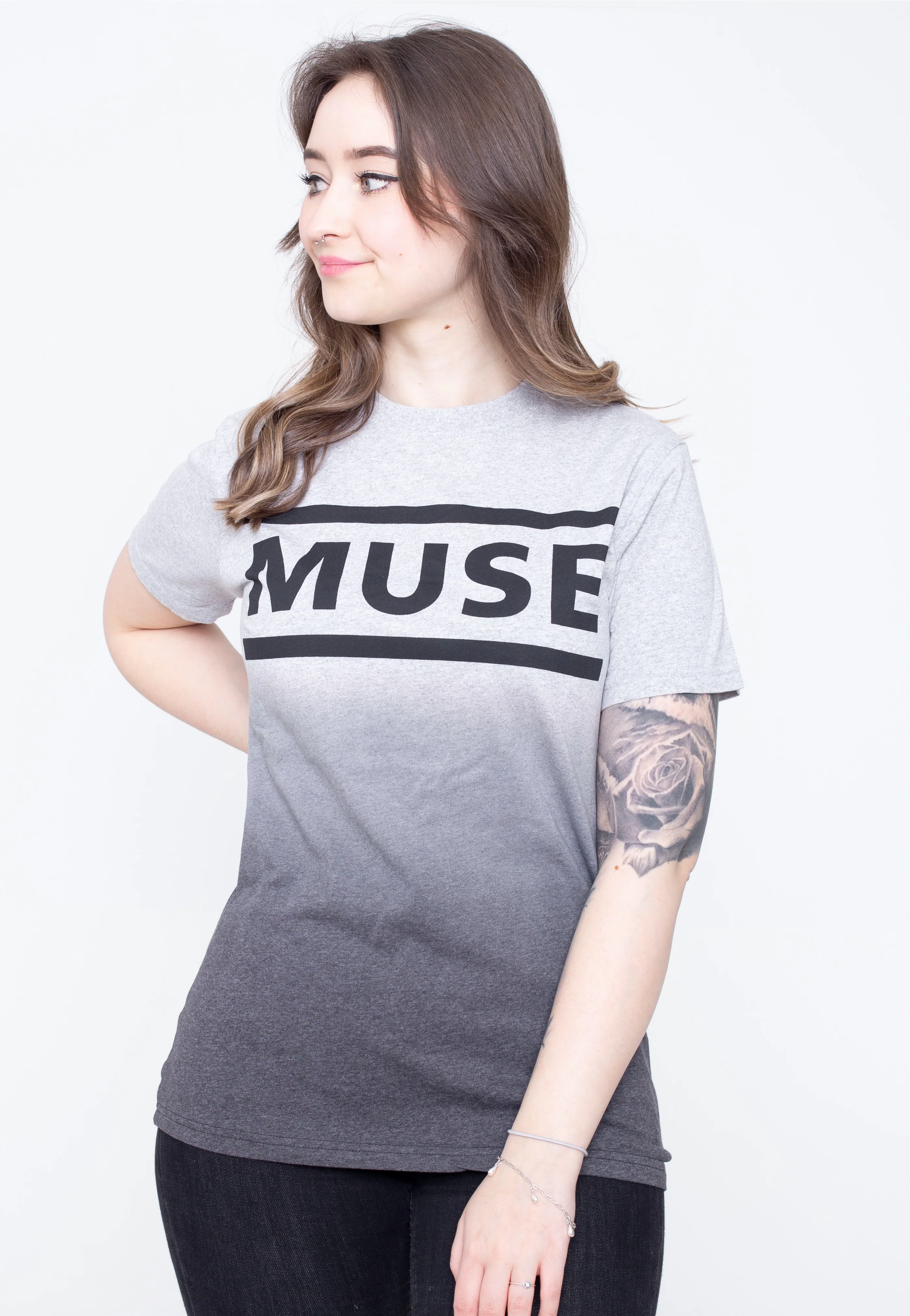 Muse - Logo Dip-Dye Grey - T-Shirt - Image 5