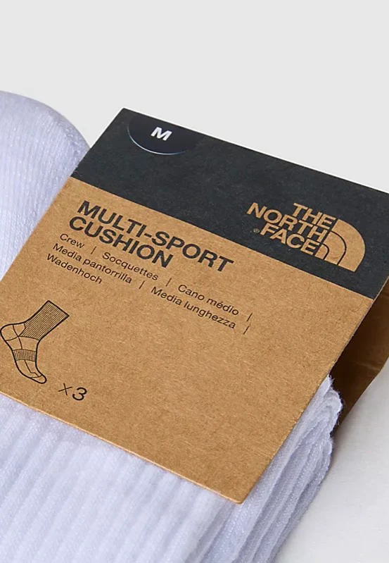 The North Face - Multi Sport Cush Crew Pack Of 3 Tnf White - Socks - Image 3