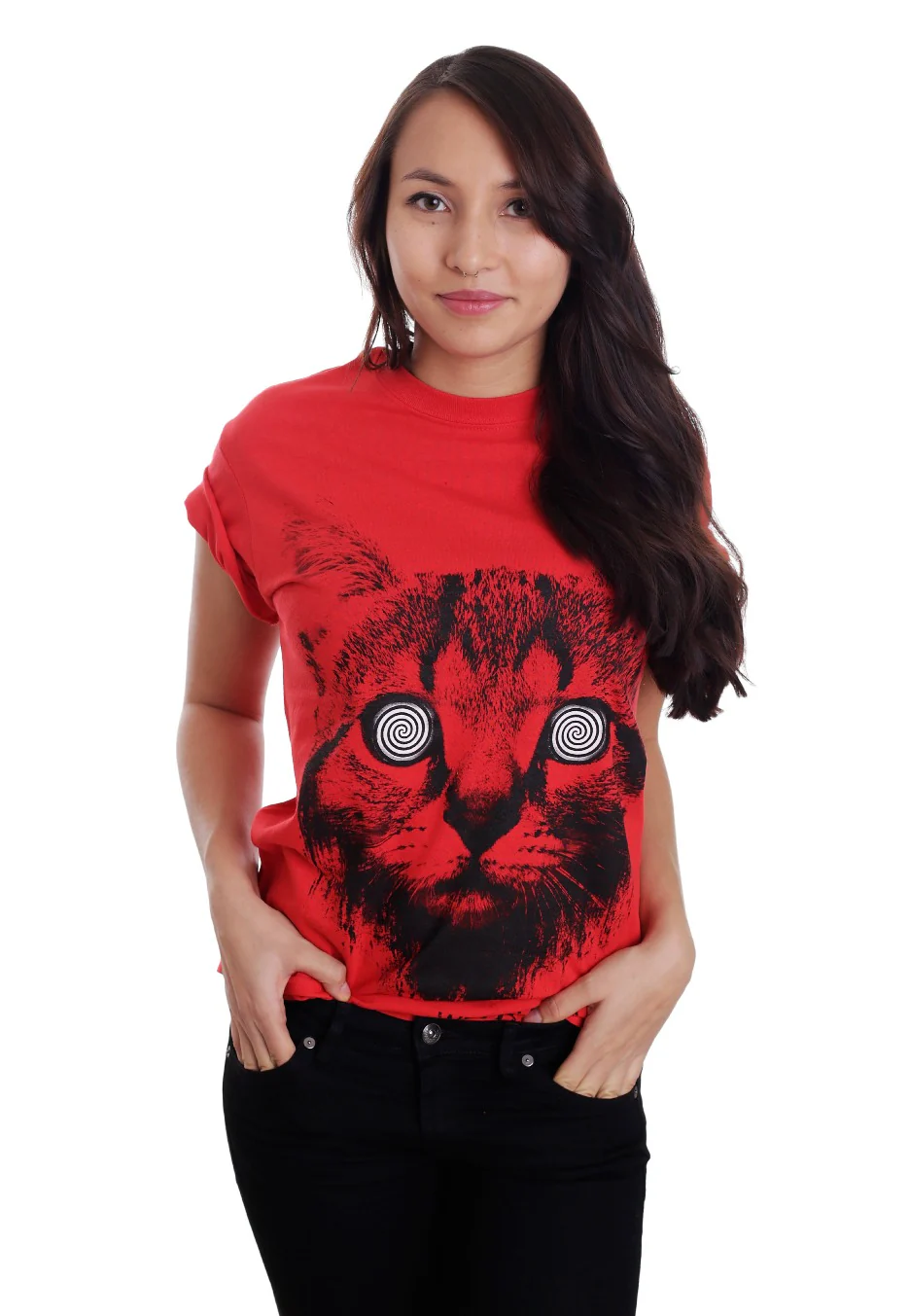 We Butter The Bread With Butter - Katze Red - T-Shirt - Image 5