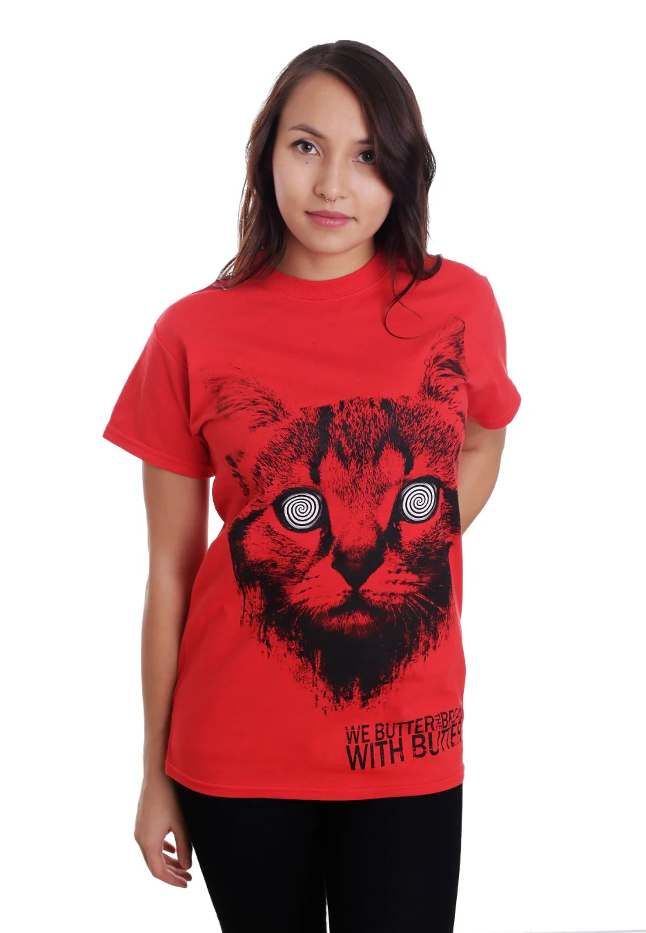 We Butter The Bread With Butter - Katze Red - T-Shirt - Image 6